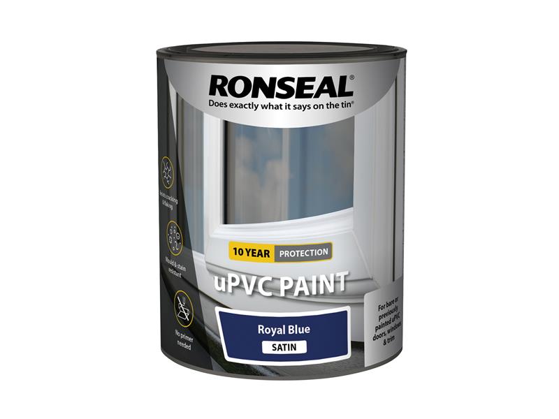 Ronseal uPVC Paint Royal Blue Satin 750ml RSLUPVCRBS75