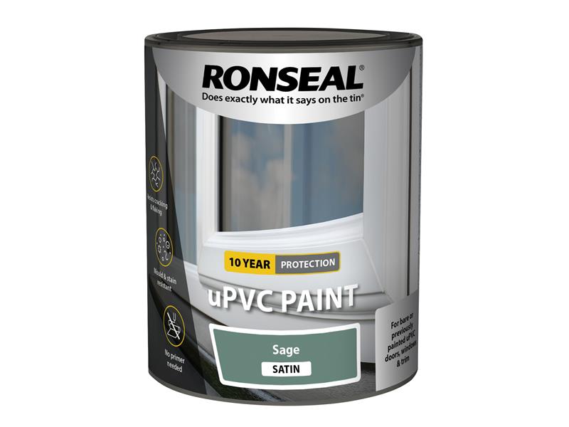 Ronseal uPVC Paint Sage Satin 750ml RSLUPVCSS750