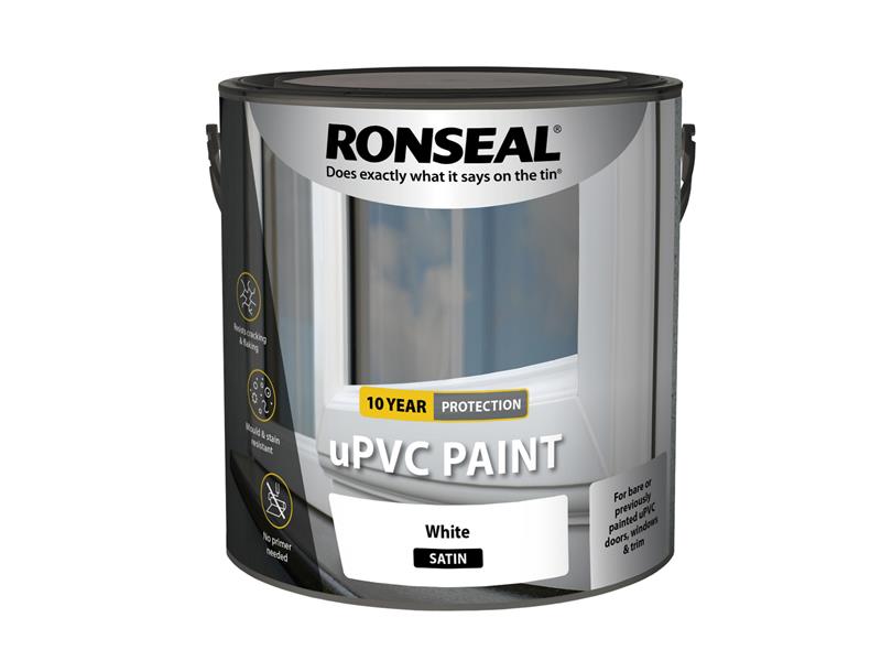 Ronseal uPVC Paint White Satin 2.5 litre RSLUPVCWS25L