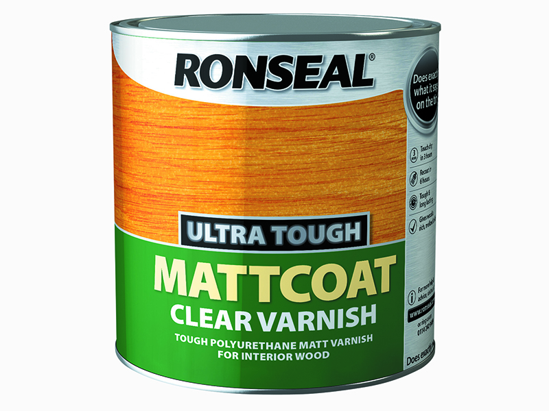 Ronseal Ultra Tough Mattcoat Internal Clear Varnish 2.5 litre RSLUTVM25L