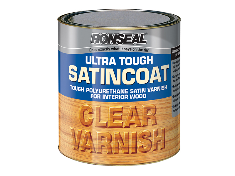 Ronseal Ultra Tough Internal Clear Satincoat Varnish 250ml RSLUTVSC250