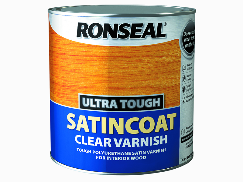 Ronseal Ultra Tough Internal Clear Satincoat Varnish 2.5 litre RSLUTVSC25L