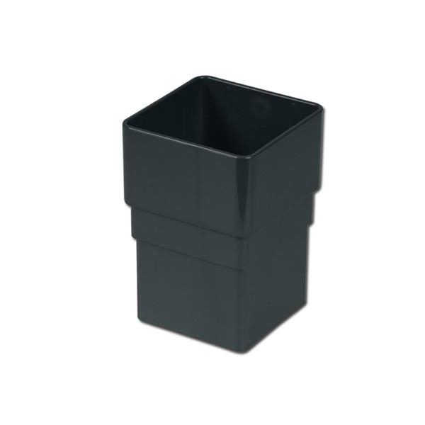 Floplast RSS1AG 65mm Square Downpipe - Pipe Socket - Anthracite Grey