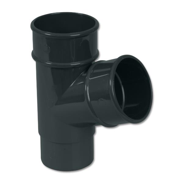 Floplast RY1AG 68mm Round Downpipe - 67.5* Branch - Anthracite Grey