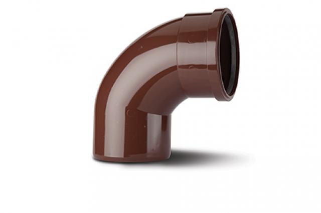 Polypipe 110mm / 4in Ring Seal Soil System - 92.5 Degree Bend Single Socket - Brown