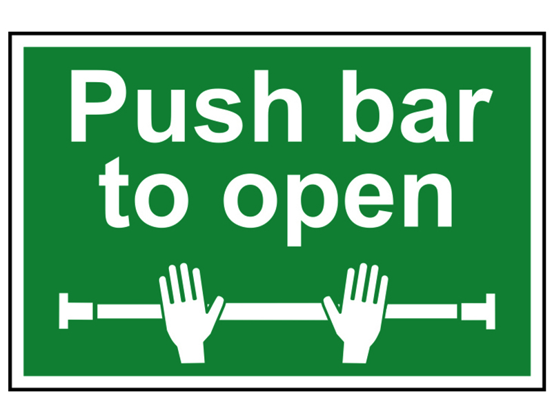 Scan Push Bar To Open - PVC Sign 300 x 200mm SCA1523