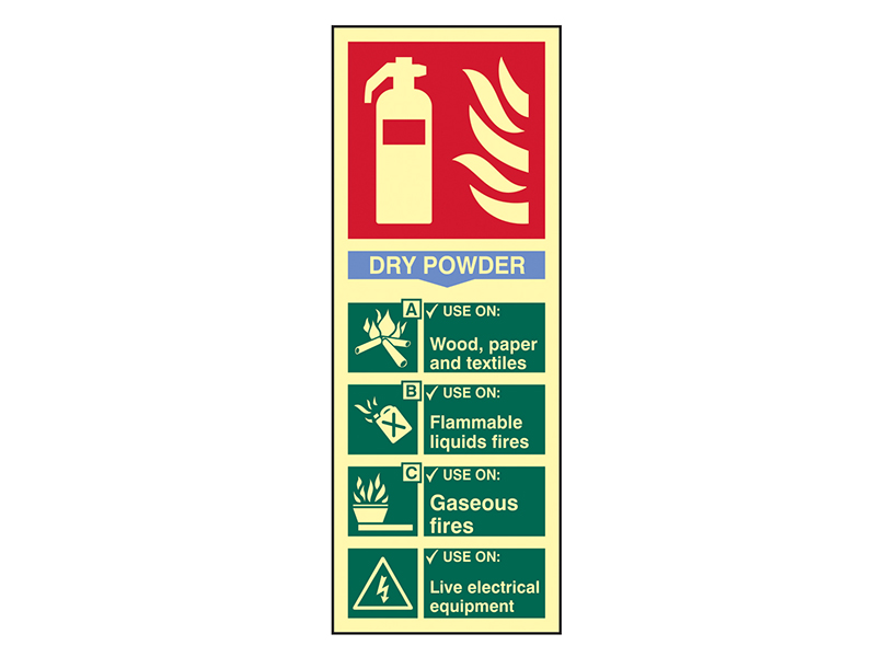 Scan Fire Extinguisher Composite - Dry Powder - Photoluminescent 75 x 200mm SCA1593