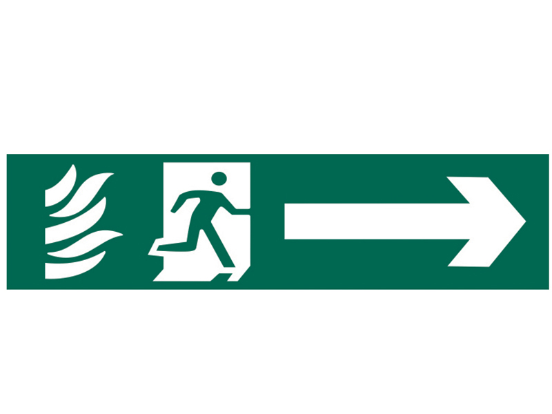 Scan Running Man Arrow Right - PVC Sign 200 x 50mm SCA5200