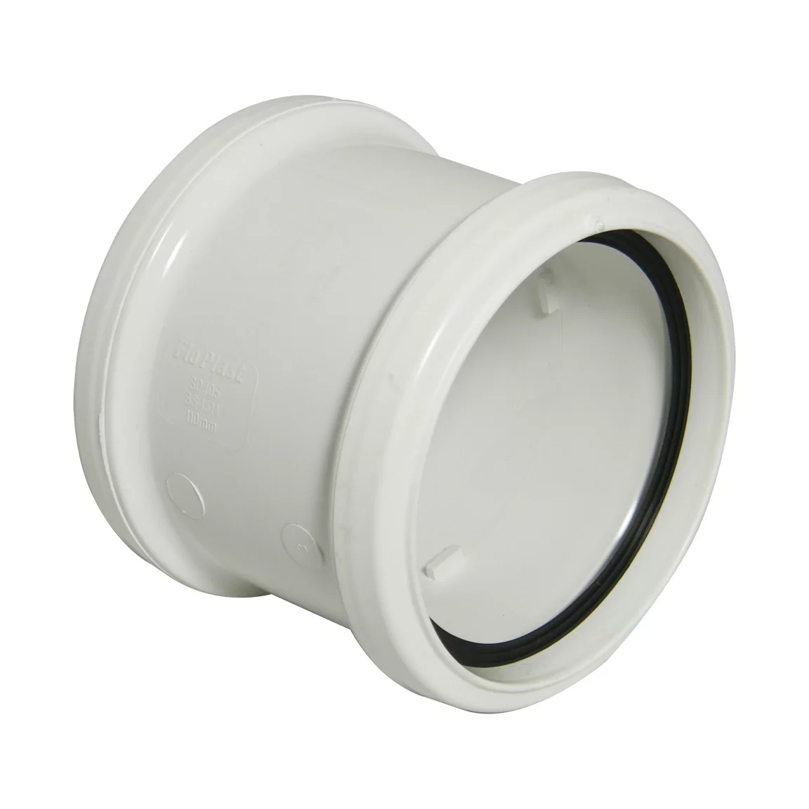 Floplast SP105WH 110mm/4 Inch Ring Seal Soil System - Coupling Double Socket - White