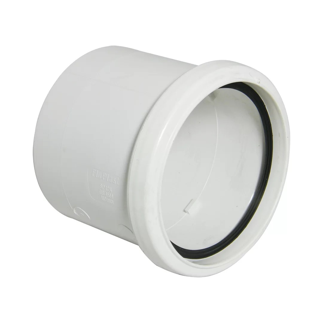 Floplast SP124WH 110mm/4 Inch Ring Seal Soil System - Coupling Single Socket - White