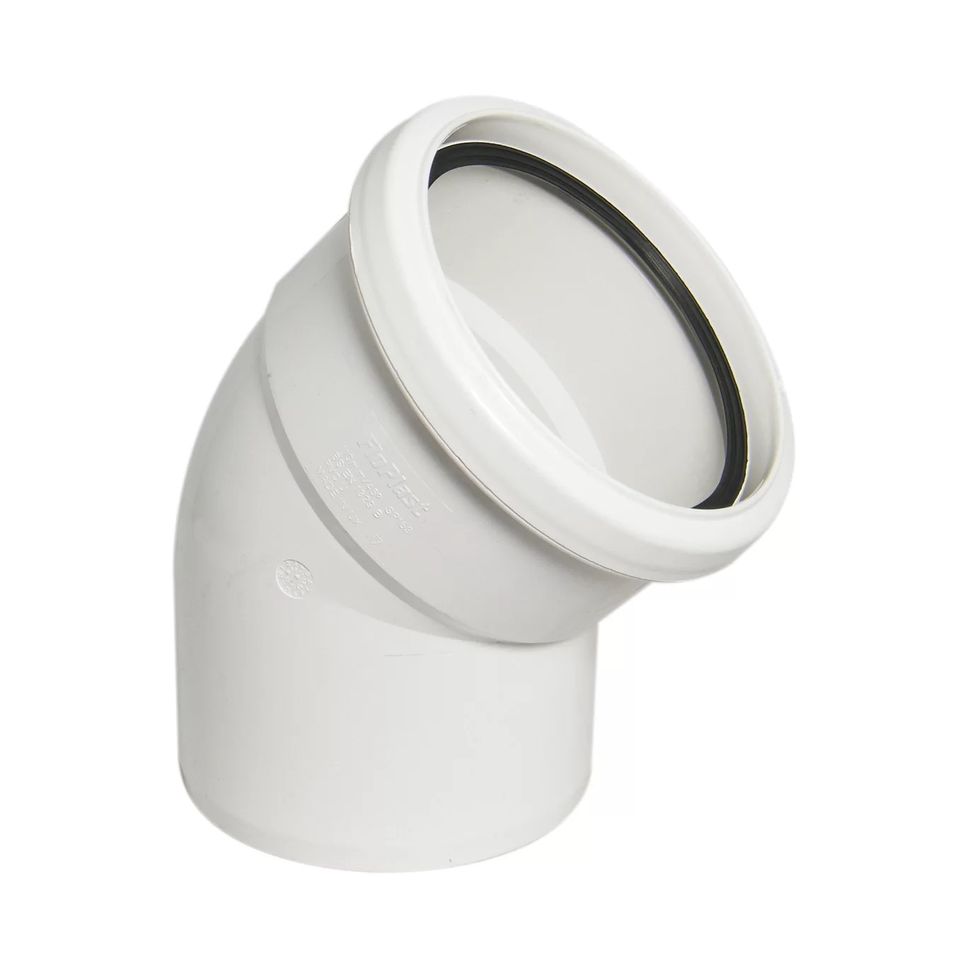 Floplast SP163WH 110mm/4 Inch Ring Seal Soil System - 135 Degree Single Socket Bend - White