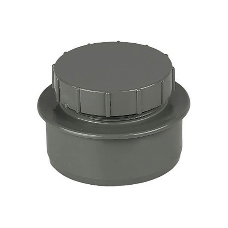 Floplast SP292AG 110mm/4 Inch Ring Seal Soil System - Screwed Access Plug - Anthracite Grey