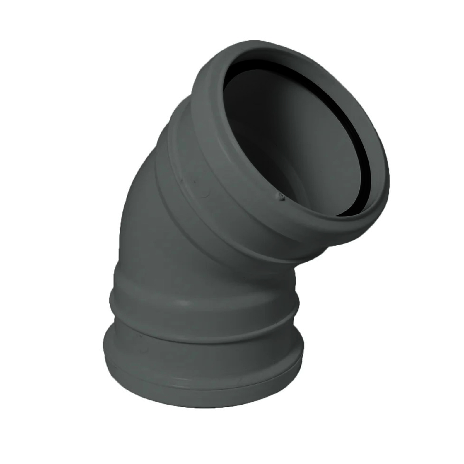 Floplast SP563AG 110mm / 4in Ring Seal Soil System - 135 Degree Double Socket Bend - Anthracite Grey