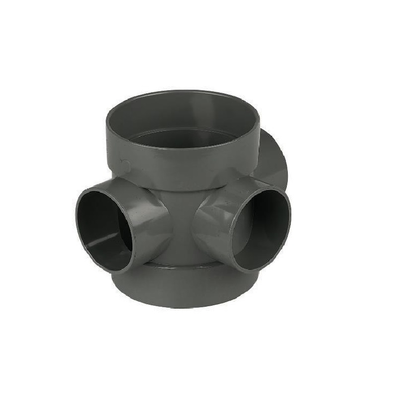 Floplast SP583AG 110mm/4 Inch Ring Seal Soil System - Short Boss Pipe Double Solvent Socket - Anthracite Grey