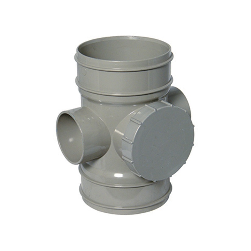 Floplast SS275OG 110mm/4 Inch Solvent Weld Soil System - Access Pipe Double Socket - Olive Grey