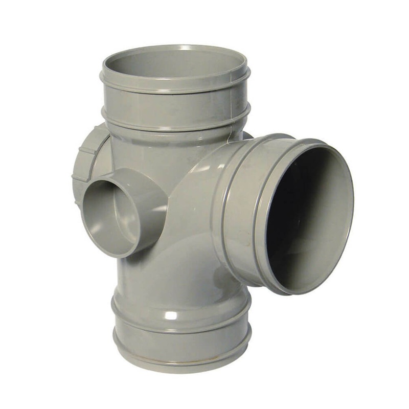 Floplast SS503OG 110mm/4 Inch Solvent Weld Soil System - 92.5 Degree Access Branch - Olive Grey