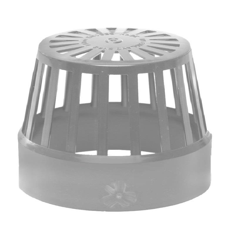 Polypipe 160mm / 6in Soil System - Vent Terminal - Grey