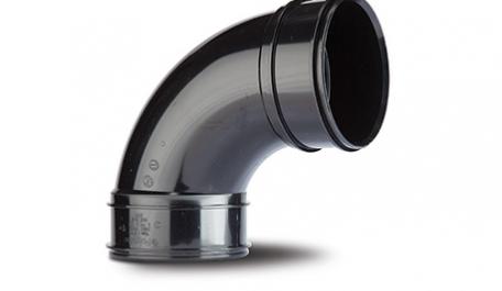 Polypipe 82mm / 3in Solvent Soil 92.5 Degree Bend Double Socket Black