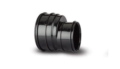 Polypipe Solvent Soil 110mm to 82mm Double Socket Reducer Black