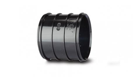 Polypipe 82mm / 3in Soil Solvent Double Socket Coupling Black