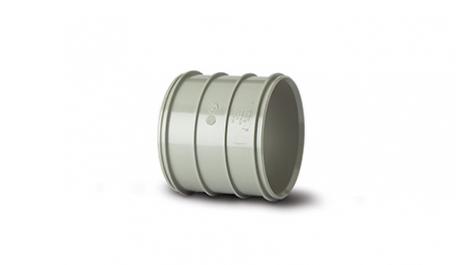 Polypipe 82mm / 3in Soil Solvent Double Socket Coupling Grey
