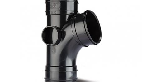 Polypipe Solvent 110mm / 4in 104 Degree Branch Triple Socket Black