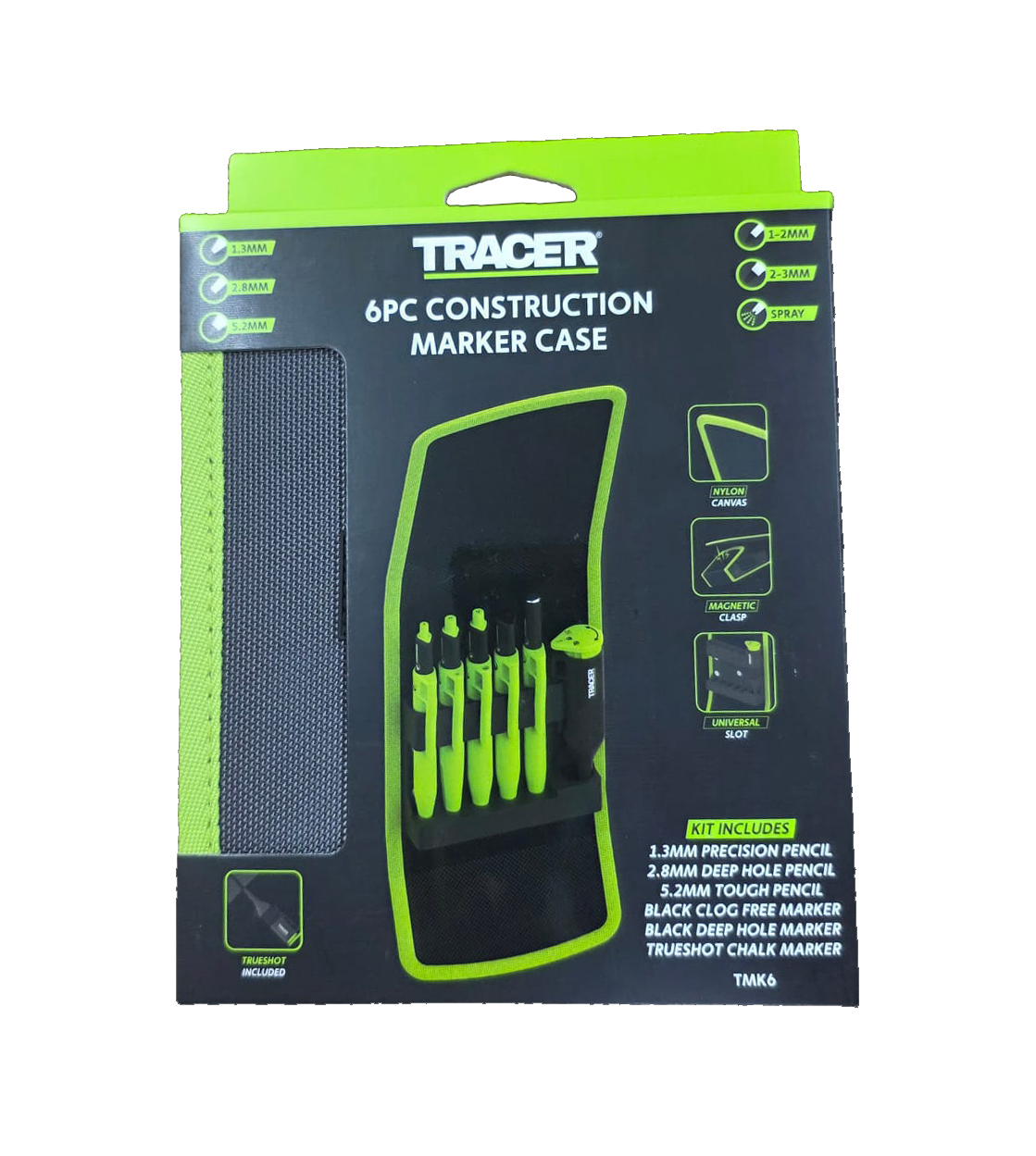 Tracer TMK6 6pc Complete Construction Marker Case & Trueshot