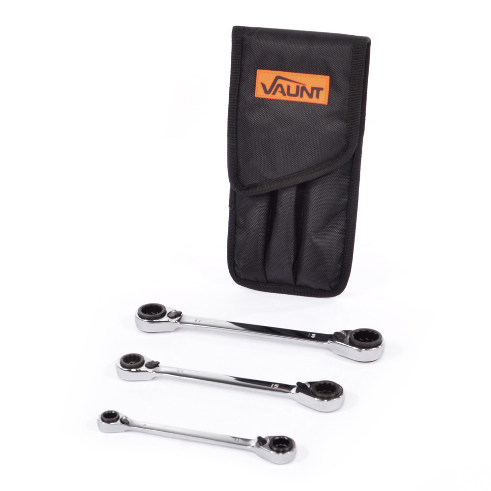 Vaunt 3 Piece Reversible Ratchet Spanner Set - V1448000