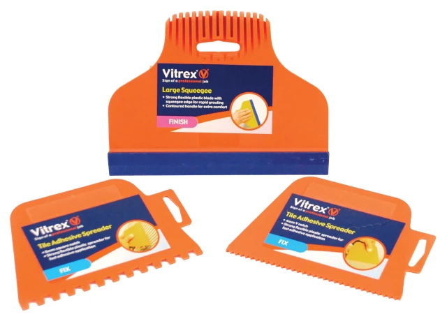 Vitrex Tile Installation Kit 3 Piece (Squeegee and Tile Spreaders) - 10296400V