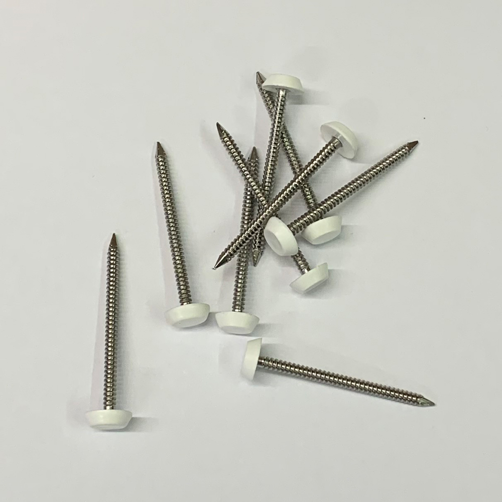 Polytop Pins 40mm White 1 - A4 Stainless Steel Ring Shank Pins Gauge 14