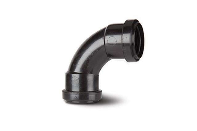 Polypipe 40mm Push Fit Waste 91.25 Degree Swept Bend Black