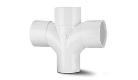 Polypipe 50mm (55mm) ABS Solvent Weld Waste System 92.5 Degree Cross Tee - White