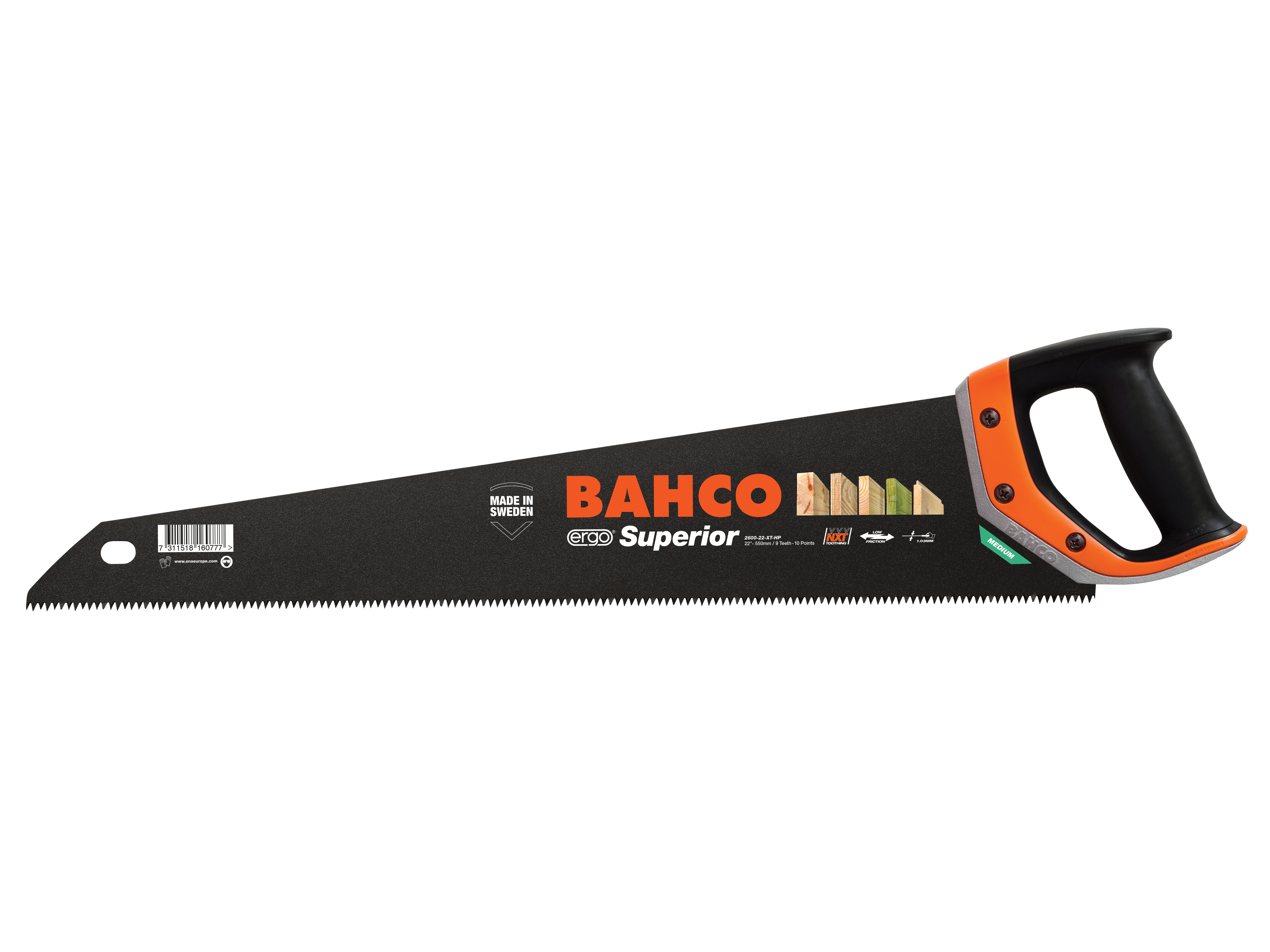Bahco Superior Handsaw 550mm (22 Inch) 9TPI - 2600-22-XT-HP