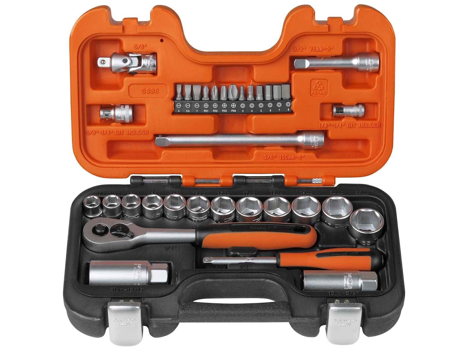 Bahco 34 Piece Mixed 1/4In & 3/8In Socket Set - XMS2338SS