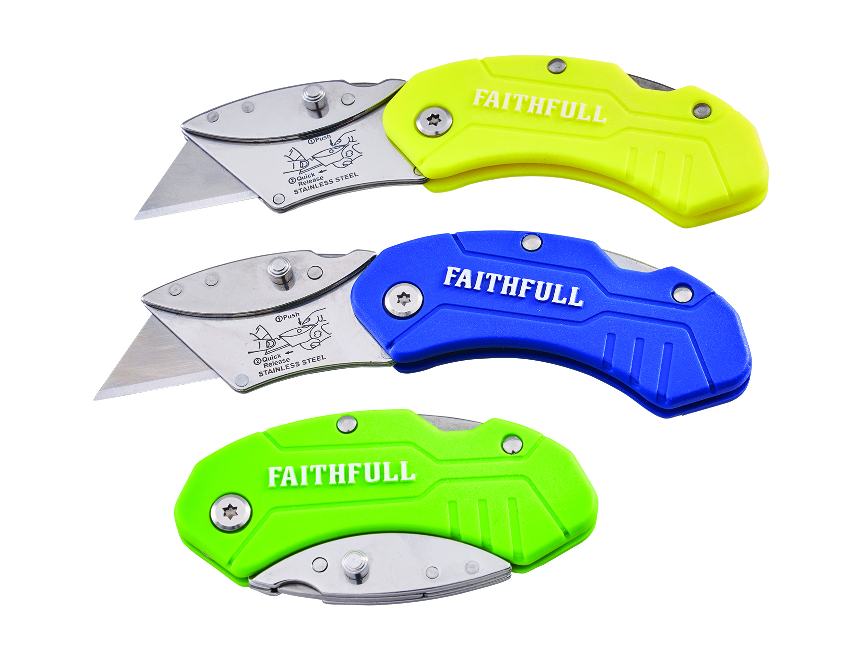 Faithfull Hi-Vis Folding Utility Knife