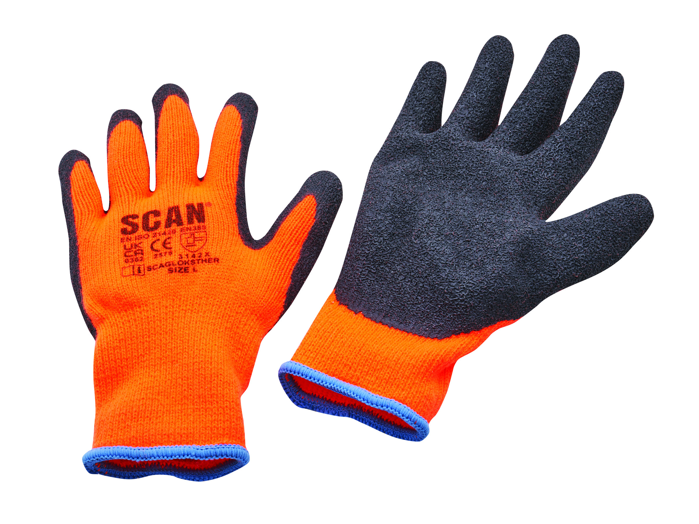Scan SCAGLOKSTH3 / XMS25GLTH3 3 Pairs Dipped Thermal Latex Gloves