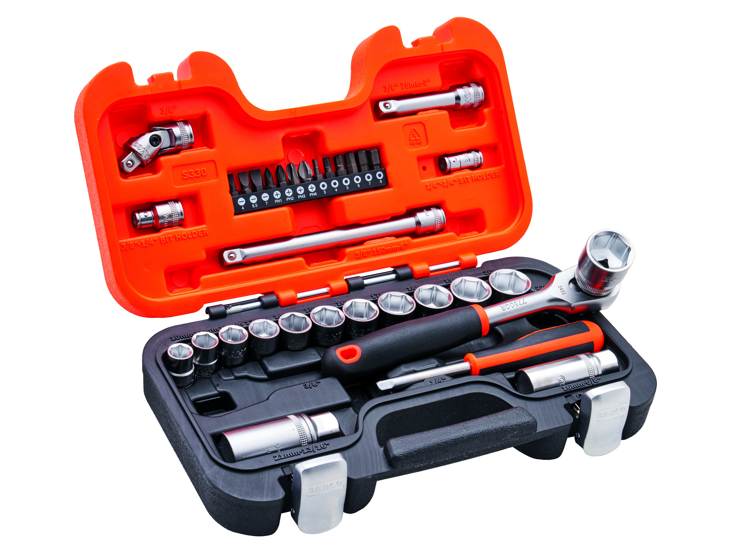 Bahco BAHS330 / XMS25SS38 3/8in Drive 34pc Ratchet Socket Set