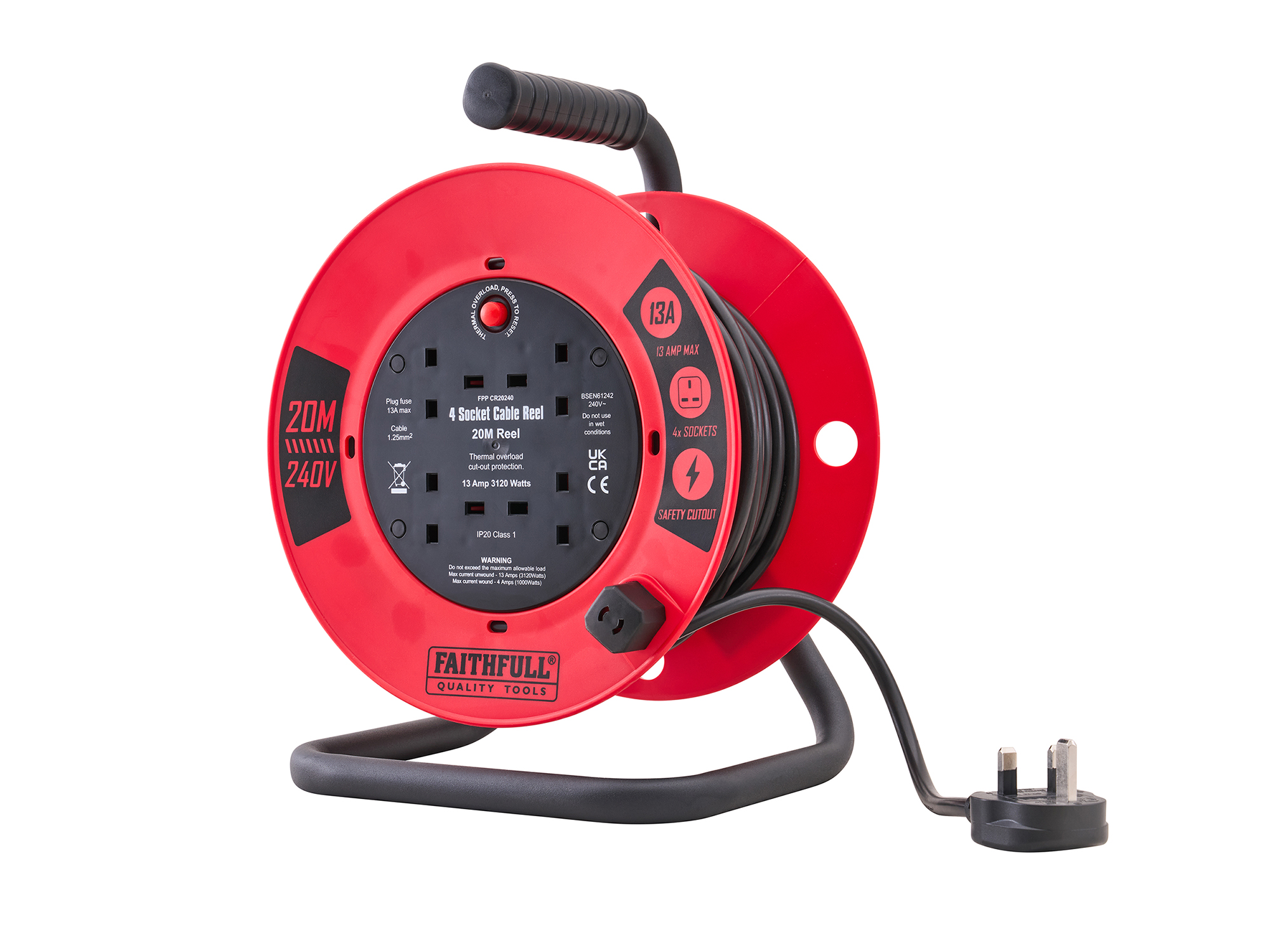 XMS Faithfull 20m Cable Reel XMS26CR20M