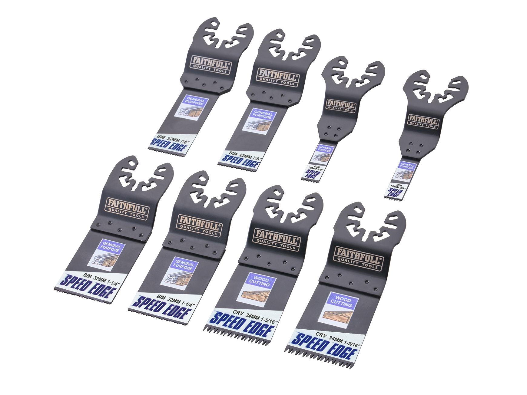 XMS Faithfull 8 Piece Multi-Tool Speed Edge Blade Set XMS26MULTI8
