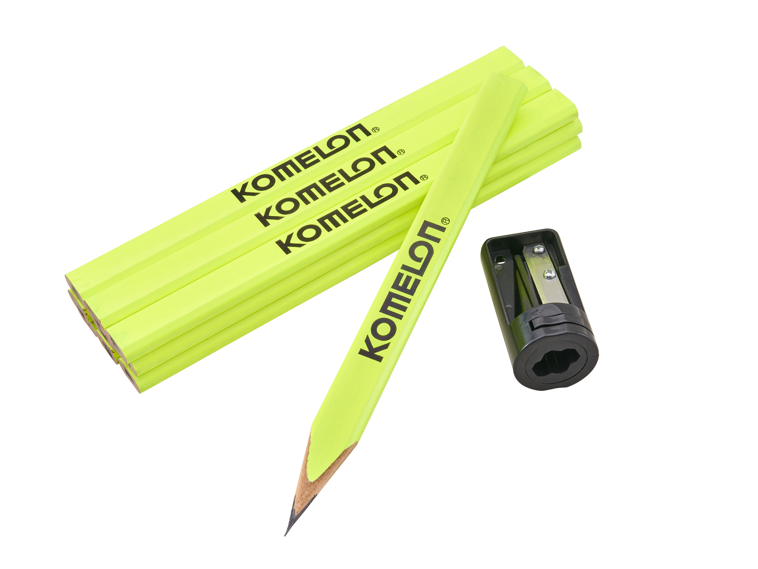 XMS Komelon Carpenters Pencils & Sharpener Set XMS26PENCILS