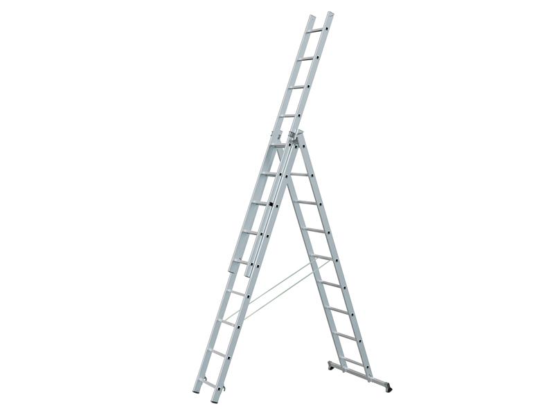 Zarges Light Trade Combination Ladder 3-Part 3 x 9 Rungs ZAR48982