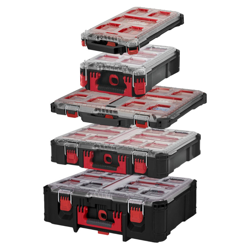Milwaukee Packout 5pc Organiser Case Set - Deep, Standard, Compact, Shallow & Slim